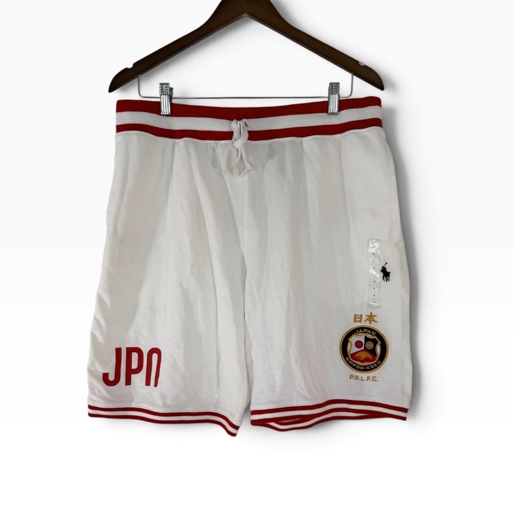 Polo Ralph Lauren Japan Nippon-Koku Pique Mesh Short Men Large White Red JPN NWT